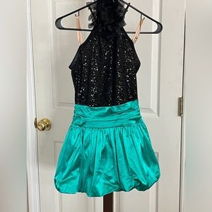 Beautiful Teal Green and Black Recital Costume Adult Small or Adult Medium